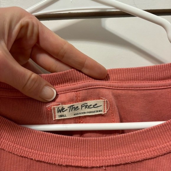 Free People Daisy Chain Cuffed Long Sleeve Top Pink - Picture 9 of 9